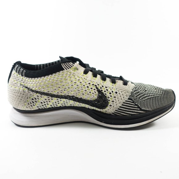 Nike Flyknit Racer Running Shoes - Men's Size 7 - Black White - Picture 2 of 9